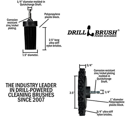 Grill Cleaning Drill Scrub Brush Attachment | Black Ultra Stiff Brush Attachments for Drill - BBQ, Griddle and Smoker Cleaning Brush - Nylon Grill Brush Stainless Steel - color: Black