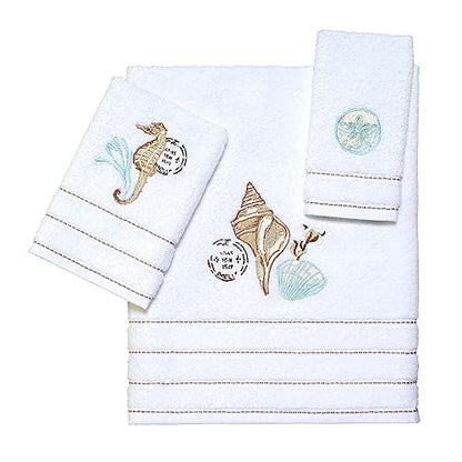 Avanti Linens - Fingertip Towel, Soft & Absorbent Cotton, Farmhouse Inspired Bathroom Decor (Farmhouse Shell Collection)