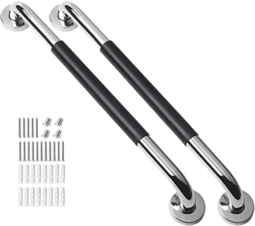 2 Pack Grab Bars for Showers 32 Inch Anti Slip | Shower Grab Bars for Seniors, Handicap Grab Bars for Wall Bathroom, Safety Bath & Shower Handles for Elderly - size: 32inch - silicone