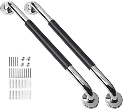 2 Pack Grab Bars for Showers 32 Inch Anti Slip | Shower Grab Bars for Seniors, Handicap Grab Bars for Wall Bathroom, Safety Bath & Shower Handles for Elderly - size: 32inch - silicone