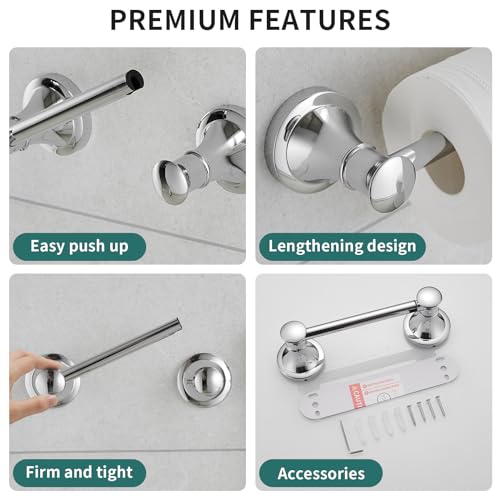 Hoimpro Wall Mounted Rustproof Chrome Toilet Tissue Paper Holder Bathroom Accessories Toilet roll Paper Hanger - color: Polished Chrome