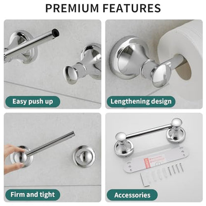 Hoimpro Wall Mounted Rustproof Chrome Toilet Tissue Paper Holder Bathroom Accessories Toilet roll Paper Hanger - color: Polished Chrome
