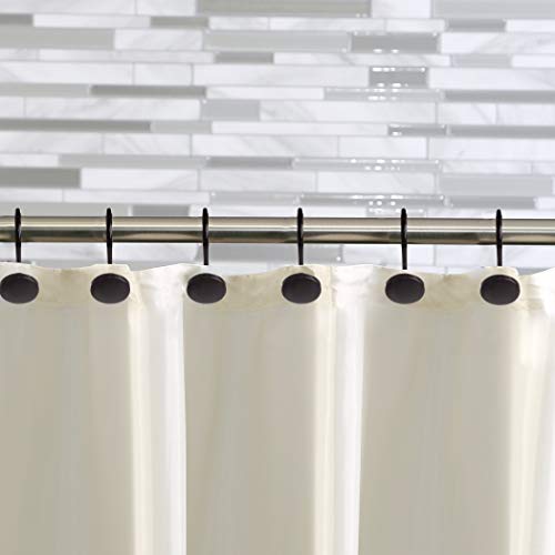 BINO | Shower Curtain Hooks - Matte Black- Set of 12 | Hooks Shower Curtain | Shower Curtain Rings Hooks | Rust Proof Shower Curtain Hooks | Bathroom Shower Hooks for Curtain | Bathroom Essentials - color: Matte Black