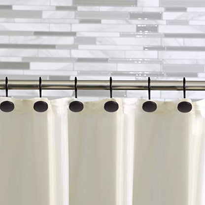 BINO | Shower Curtain Hooks - Matte Black- Set of 12 | Hooks Shower Curtain | Shower Curtain Rings Hooks | Rust Proof Shower Curtain Hooks | Bathroom Shower Hooks for Curtain | Bathroom Essentials - color: Matte Black