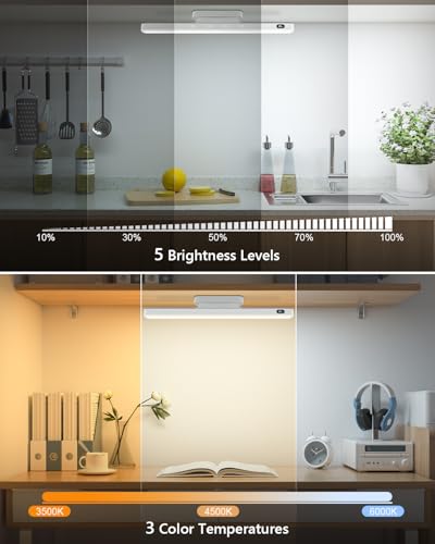 WILLED 3W Led Light Bar with Remote Control, Eye-Friendly Vanity Lights, 3 Color Temperatures Mirror Lights, Button Control Magnetic Light Bar Stick on Wall, Under Cabinet, Closet, Bathroom and Desk - color: No Motion Sensor