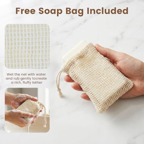 2PCS Self Draining Soap Holders, Rustic Slotted Bamboo Dish Tray, Easy Cleaning Wooden Soap Dish for Shower, Bathroom, Kitchen Sponges, Bath Tub, Packed in A Case (Acacia Style) - color: Brown