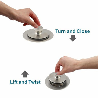WELSAN Brushed Nickel Bathtub Drain and 1 Hole Overflow Kit, Bath Tub Drain | All Metal, Lift & Turn, Fine/Coarse Thread Conversion Twist Kit Assembly, For 1-3/8" and 1-1/2" All Metal Bathroom Tub Drains - color: Brushed