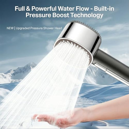 2026 High Pressure Handheld Shower Head with 6 Spray Modes - Detachable Showerhead with 5 Replaceable Filters for Hard Water | Includes 59" Anti-Burst Hose