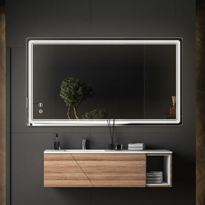LED Bathroom Mirror with Lights, Anti-Fog, Dimmable, Lighted Bathroom Vanity Mirror for Wall, UL-Certified (27 x 48) - size: 48"L x 27"W