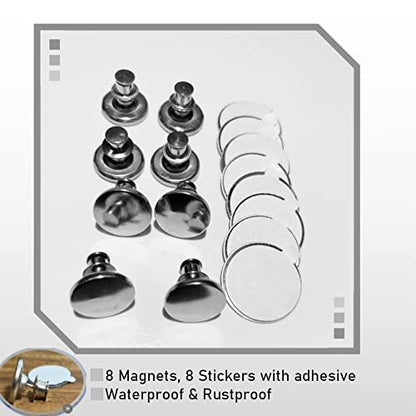 Shower Curtain Side Magnets to Keep Curtain Closed to the Wall | 8 Pcs Magnetic Clips Splash Guards for Side of Shower, Silver - size: Small
