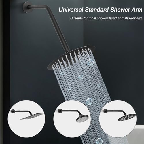 Shower Head Extension Arm, Shower Extender Water Outlet- Lowers Existing, Shower Pipe Extension for Bathroom, Made of Solid Metal Stainless Steel(8 Inch, Matte Black) - color: Matte Black, style: 8 Inch