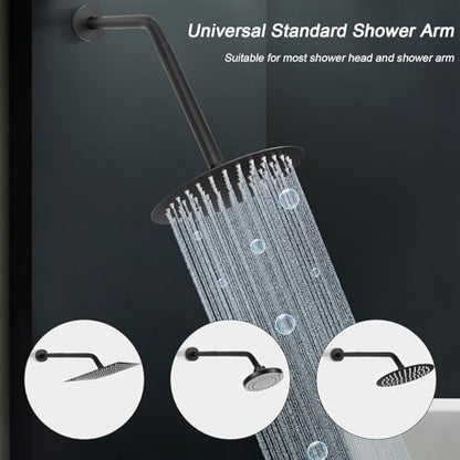 Shower Head Extension Arm, Shower Extender Water Outlet- Lowers Existing, Shower Pipe Extension for Bathroom, Made of Solid Metal Stainless Steel(8 Inch, Matte Black) - color: Matte Black, style: 8 Inch