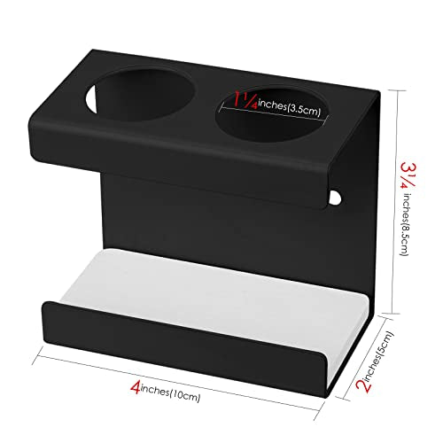 Electric Toothbrush Holder Wall Mount 2-Slot, Black | Adhesive or Wall Screws Install, Stainless Steel, Fits Handles Under 1.38 in Diameter - color: Black, size: 2-Slot