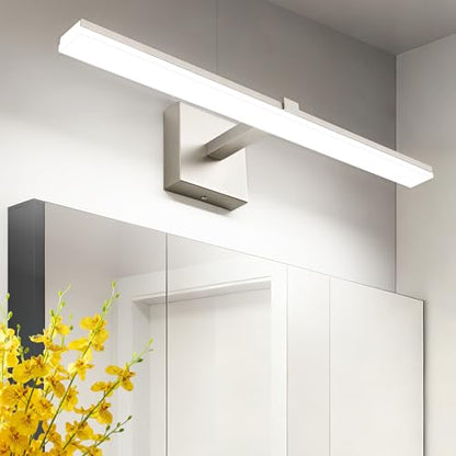 24 Inch Vanity Lights for Bathroom Brushed Nickel Over Cabinet Arm Wide LED Bar 18W 1440lm 6000K - color: Brushed Nickel, size: 24-inch