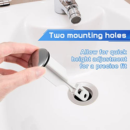 Enhon 2 Hole Pop Up Stoppers, Chrome Bathroom Sink Stopper fits Most Pop Up Drain Design, 4-1/2 Inch Tall, 1-3/8 Inch Cap Diameter, with Gasket Seal, Compatible with PF WaterWorks PF0240 (3 Pack)