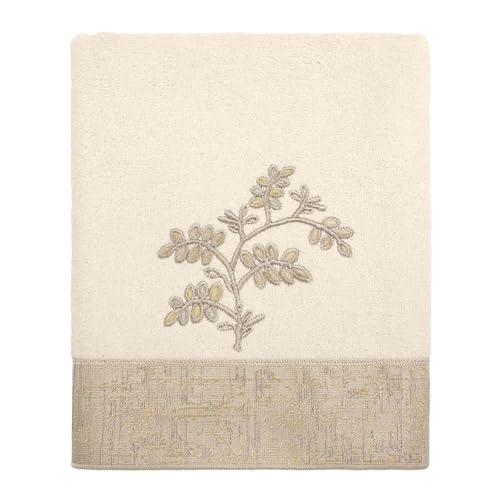 Avanti Linens - Hand Towel, Soft & Absorbent Cotton Towel (Willow Collection, Ivory) - color: Willow Ivory, size: Hand Towel