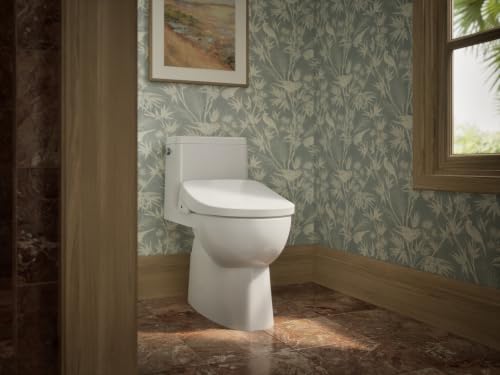 Kohler 39400-0 PureWash E835 Round-Front Electric Bidet Toilet Seat with Handheld Remote Control, Adjustable Position, Temperature and Pressure, Self Cleaning, Heated Seat, Warm Water + Air, White - size: Round