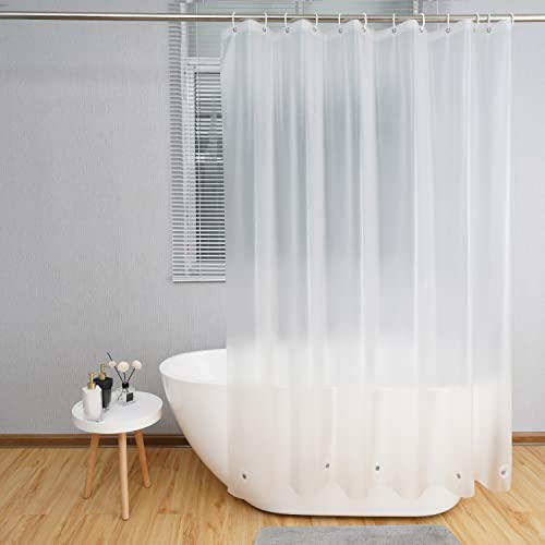 AooHome 72x96 Inch Extra Long Shower Curtain, Eva Frosted Shower Curtain Liner with 5 Bottom Magnets, Water Repellent, Semi Transparent - color: Pure Translucent, size: 72"W x 96"L (Pack of 1)