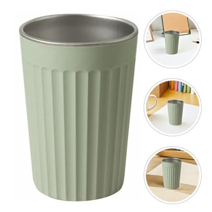 DOITOOL Toothbrush Holder Cup 350ml Stainless Steel Green Bathroom Tumbler Mouthwash Rinsing Cup Sturdy for Home Office School