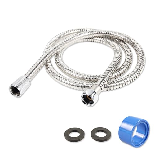 Shower Hose 96 Inches Stainless Steel Handheld Shower Head Hose Replacement with Brass Nut Long Fexible Shower Hose Extension - size: 96 inch(1pcs)