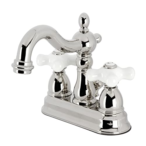 Kingston KB1606PX 4" Centerset Bathroom Faucet, Polished Nickel - color: Polished Nickel