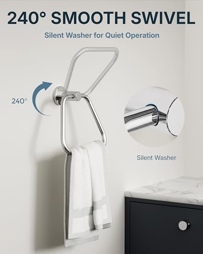 RARXTR Hand Towel Holder for Bathroom Polished Chrome Towel Ring Heavy Duty Thickened Stainless Steel Towel Hanger Wall Mount for Bath, Kitchen - size: ∅12mm Tube