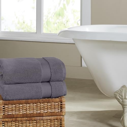 Modern Threads Luxury 6-Piece Quick-Dry Towel Set – Plush & Ultra-Absorbent for Spa-Like Experience, Gray - color: Gray