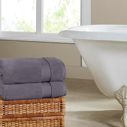 Modern Threads Luxury 6-Piece Quick-Dry Towel Set – Plush & Ultra-Absorbent for Spa-Like Experience, Gray - color: Gray