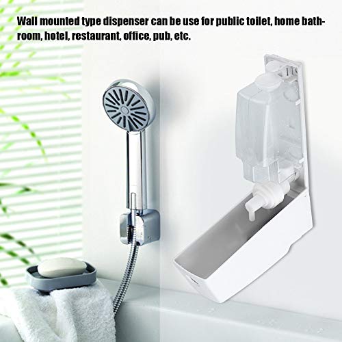 Soap Dispenser Wall Mount Foaming, 600ml Wall Mounted Manual Foam Soap Lotion Dispenser Rechargeable for Kitchen Bathroom Commercia(White)