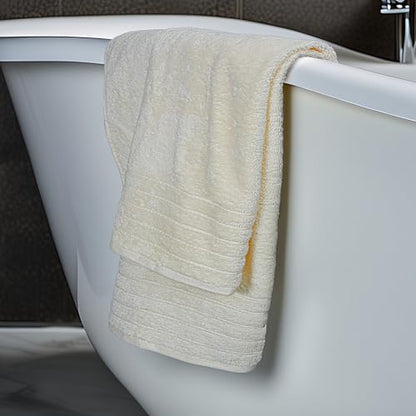 2 Piece Extra Large Bath Sheets 35 x 70 Inches, Cream | 100% Cotton, Larger & Lighter Weight, Quicker to Dry, Super Soft & Absorbent, Oversized Bath Towels - color: Cream