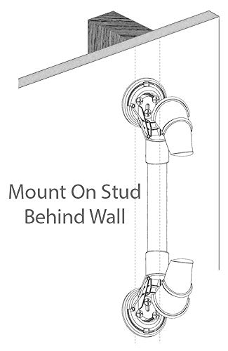 MedGear A-0163A2 12 in Wall-Mount Assist Bar, Black & Includes Clip-On Shower Head Holder - color: Black