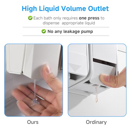 Shampoo and Conditioner Dispenser,GlintGath Shower Dispenser 2 Chamber No Drill Shampoo Dispenser for Shower Wall Mounted Shower Soap Dispenser for Bathroom Hotel,Large Capacity 2 * 500ML,White - color: Clear White 2 Chamber