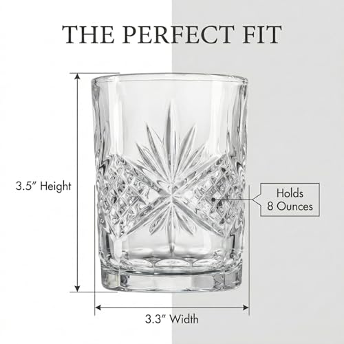 Godinger Bathroom Tumbler Cup Glass, Water Glass, Toothbrush Holder - Dublin Crystal Collection, 8oz - size: 8 Ounces