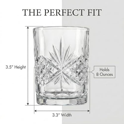 Godinger Bathroom Tumbler Cup Glass, Water Glass, Toothbrush Holder - Dublin Crystal Collection, 8oz - size: 8 Ounces