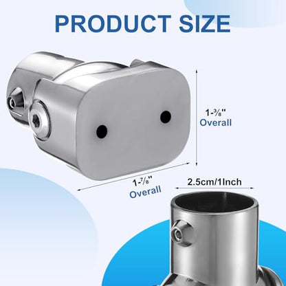 Zonon 4 Pack Shower Curtain Rods Single Swivel Flange Angled Shower Curtain Rods Bracket with Screws Brushed Nickel Finish 180° Rotation Fit 1" Outer Dia Rod for Bathroom Angled Sloped Ceiling Wall