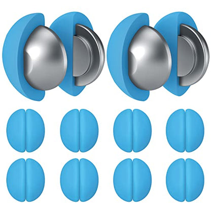VANZAVANZU 10 Pairs Shower Curtain Weights, Silicone Wrapped Magnets, Heavy Duty Magnets Prevent Curtain Liner from Blowing, Rust-Free, Sea Blue - color: Sea Blue, size: 1.2"W x 1.2"L (Pack of 10)