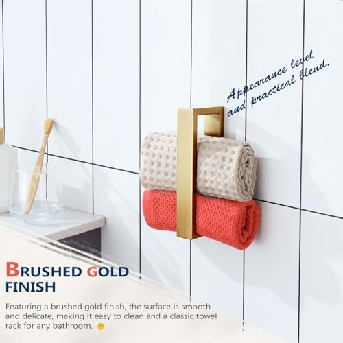 KOKOSIRI Towel Rings Brushed Gold Hand Towel Bars 9-Inch Kitchen Towel Rack Stainless Steel Bathroom Hardware Wall Mounted, 2 Pack B4008BG-L9-P2 - color: Brushed Gold, size: 2 Pack