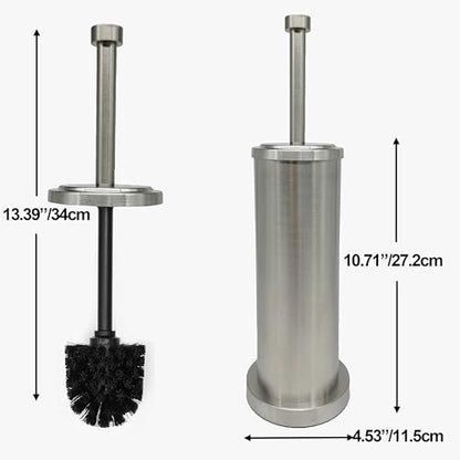 Brushed Nickel Toilet Bowl Brush with Holder, Durable Bathroom Cleaning Tool, Modern Design for Easy Toilet Maintenance, Bathroom Cleaner Brush for Efficient Cleaning and Hygiene - color: Brushed Nickel