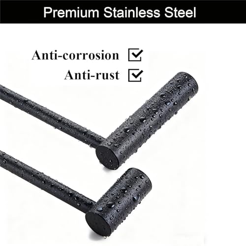 Towel Racks for Bathroom, NEWRAIN 30 inch Double Bath Towel Bar Wall Mounted, Stainless Steel Kitchen Towel Holder, Matte Black Towel Rod Towel Rail Hange - color: Matte Black, style: Double Bar
