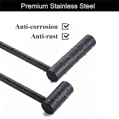 Towel Racks for Bathroom, NEWRAIN 30 inch Double Bath Towel Bar Wall Mounted, Stainless Steel Kitchen Towel Holder, Matte Black Towel Rod Towel Rail Hange - color: Matte Black, style: Double Bar