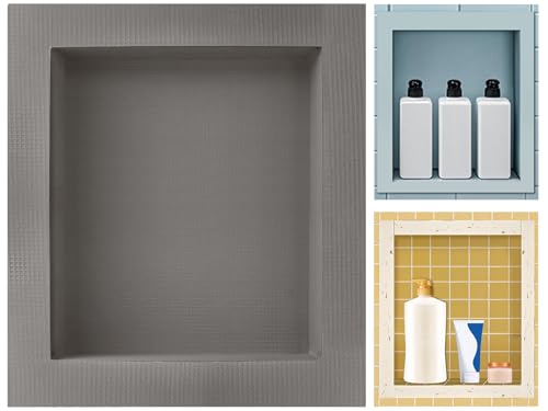 Shower Niche Tile Ready12 x14, Embedded Size 13"x15",Depth 4" | Single Recessed Shower Shelf Niche for Shower Wall,Waterproof Ready to Tile Niche Box for Bathroom Renovation/Showers Storage - size: Inner 12"x14"/Outer 16"x18"