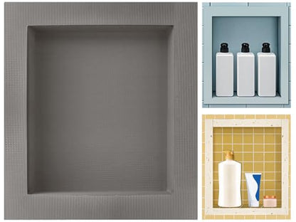 Shower Niche Tile Ready12 x14, Embedded Size 13"x15",Depth 4" | Single Recessed Shower Shelf Niche for Shower Wall,Waterproof Ready to Tile Niche Box for Bathroom Renovation/Showers Storage - size: Inner 12"x14"/Outer 16"x18"