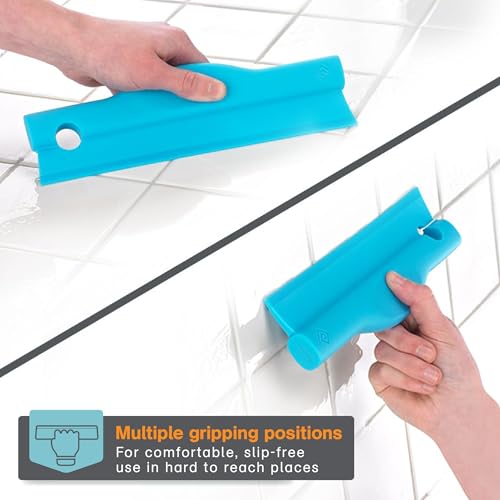 Polder Swipe Squeegee, Window Cleaner with Silicone Blade, Shower Squeegee with Flexible Handle, Ideal for Car, Kitchen, Bathroom, Shower Mirror, and More, Cleaning Supplies, Turquoise