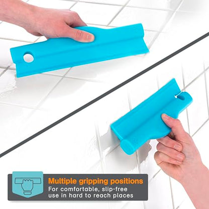 Polder Swipe Squeegee, Window Cleaner with Silicone Blade, Shower Squeegee with Flexible Handle, Ideal for Car, Kitchen, Bathroom, Shower Mirror, and More, Cleaning Supplies, Turquoise