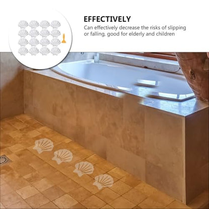 1Set Non-Slip Bathtub Sticker with Transparent Shell Design Anti-Slip Bathroom Decals for Shower Tub and Wet Surfaces Strong Adhesive Safety Appliques for Elderly and Boy Girl