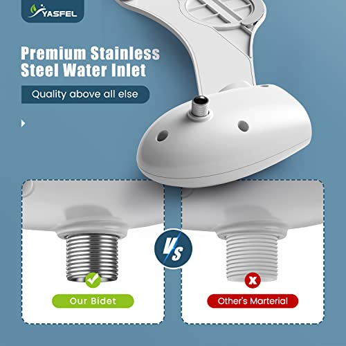YASFEL Bidet Attachment for Toilet, Non-Electric Self-Cleaning Bidet Seat Attachment, Fresh Cold Bidet Attachment for Feminine/Posterior Wash, with Adjustable Pressure Control (Blue/White) - color: Blue White