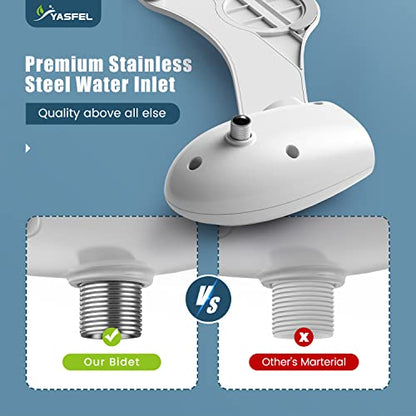 YASFEL Bidet Attachment for Toilet, Non-Electric Self-Cleaning Bidet Seat Attachment, Fresh Cold Bidet Attachment for Feminine/Posterior Wash, with Adjustable Pressure Control (Blue/White) - color: Blue White