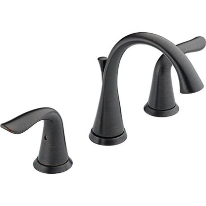 Delta Lahara Oil Rubbed Bronze Bathroom Faucet 3 Hole, 8 Inch Widespread Bathroom Sink Faucet for Vanity, Metal Push-Pop Drain Assembly, Venetian Bronze 3538-RBMPU-DST - color: Venetian Bronze