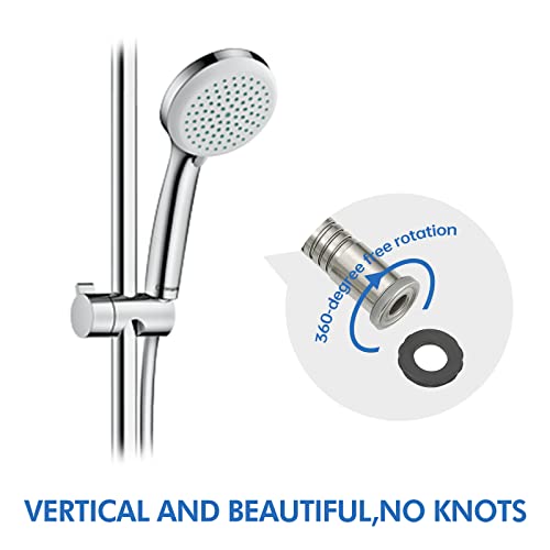 RUMOSE 118 inches Extra Long Shower Hose, Nickel | Shower Head Extension Hose, Attachment Flexible Handheld Shower Sprayer Hose, Stainless Steel Shower Tube - color: Nickel, size: 118"