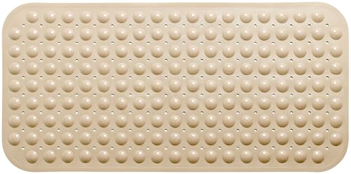 Large Non-Slip Bathtub & Shower Mat 31”x16” (Smooth/Non-Textured Tubs Only) Safe, Clean, Machine-Washable, Superior Grip&Drainage, Vinyl, Opaque Light Brown - color: Opaque Light Brown, size: Large (31"x16")